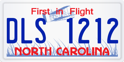 NC license plate DLS1212