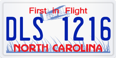 NC license plate DLS1216