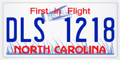 NC license plate DLS1218
