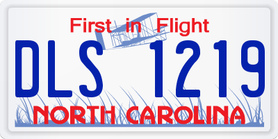 NC license plate DLS1219
