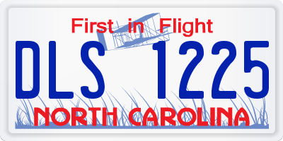NC license plate DLS1225