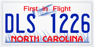 NC license plate DLS1226