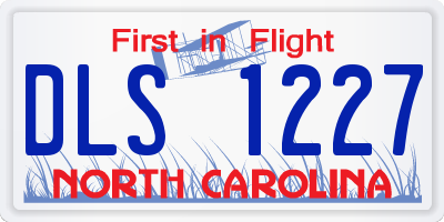 NC license plate DLS1227