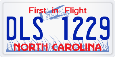 NC license plate DLS1229