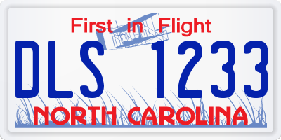 NC license plate DLS1233