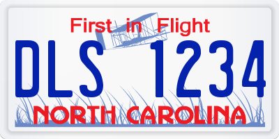 NC license plate DLS1234