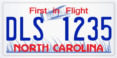 NC license plate DLS1235