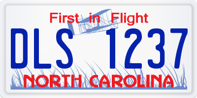 NC license plate DLS1237