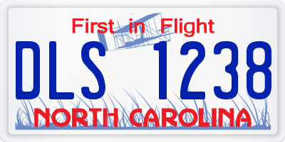NC license plate DLS1238