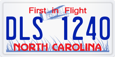 NC license plate DLS1240