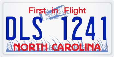 NC license plate DLS1241