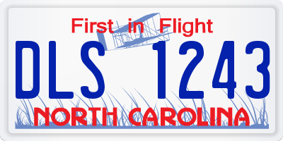 NC license plate DLS1243