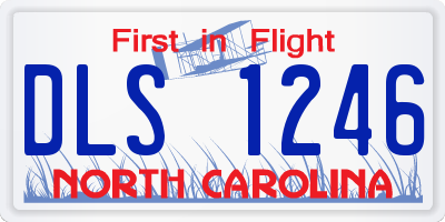 NC license plate DLS1246