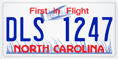 NC license plate DLS1247