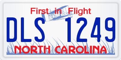 NC license plate DLS1249