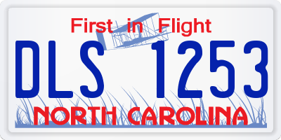 NC license plate DLS1253
