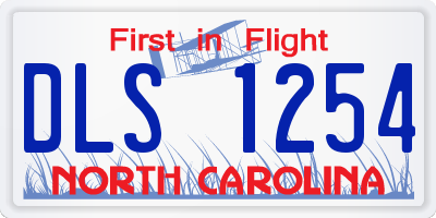 NC license plate DLS1254