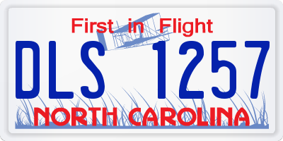 NC license plate DLS1257