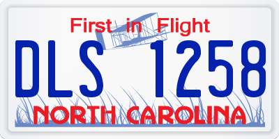 NC license plate DLS1258