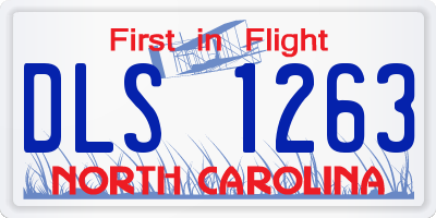 NC license plate DLS1263