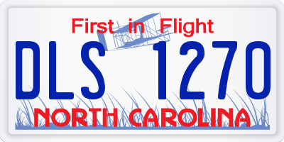 NC license plate DLS1270