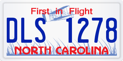NC license plate DLS1278