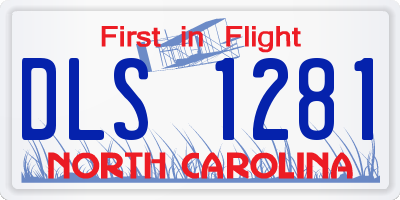 NC license plate DLS1281