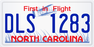 NC license plate DLS1283