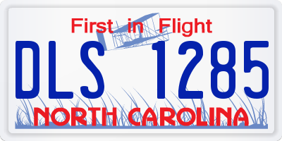 NC license plate DLS1285