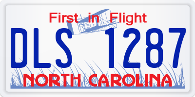NC license plate DLS1287
