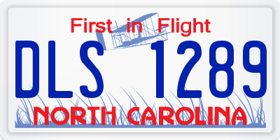 NC license plate DLS1289