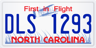 NC license plate DLS1293