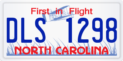 NC license plate DLS1298