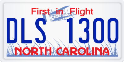 NC license plate DLS1300