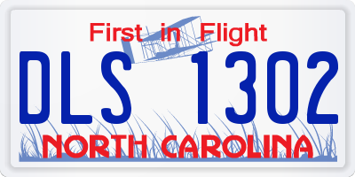 NC license plate DLS1302