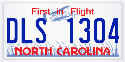 NC license plate DLS1304
