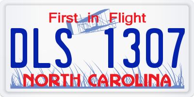 NC license plate DLS1307