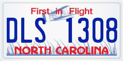 NC license plate DLS1308