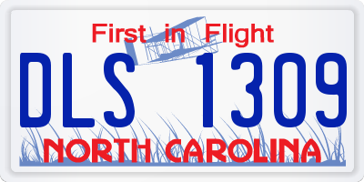 NC license plate DLS1309