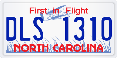 NC license plate DLS1310