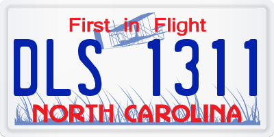 NC license plate DLS1311