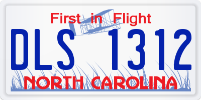 NC license plate DLS1312