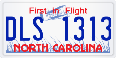 NC license plate DLS1313