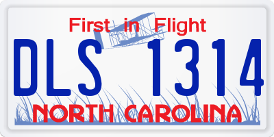 NC license plate DLS1314