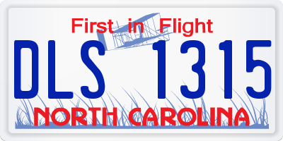 NC license plate DLS1315