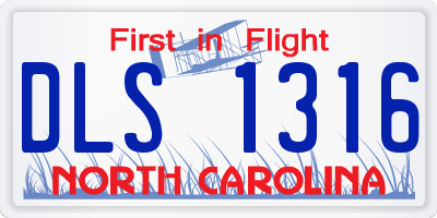 NC license plate DLS1316
