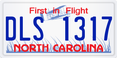NC license plate DLS1317