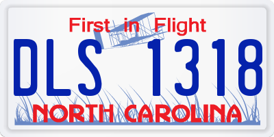 NC license plate DLS1318