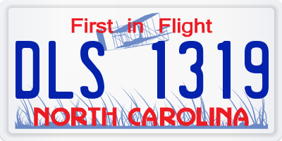 NC license plate DLS1319