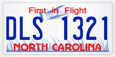 NC license plate DLS1321